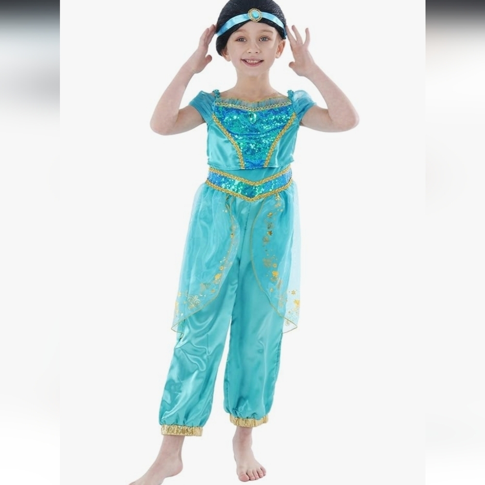 Princess Jasmine Costume with Headband and Braid - Picture 4 of 16